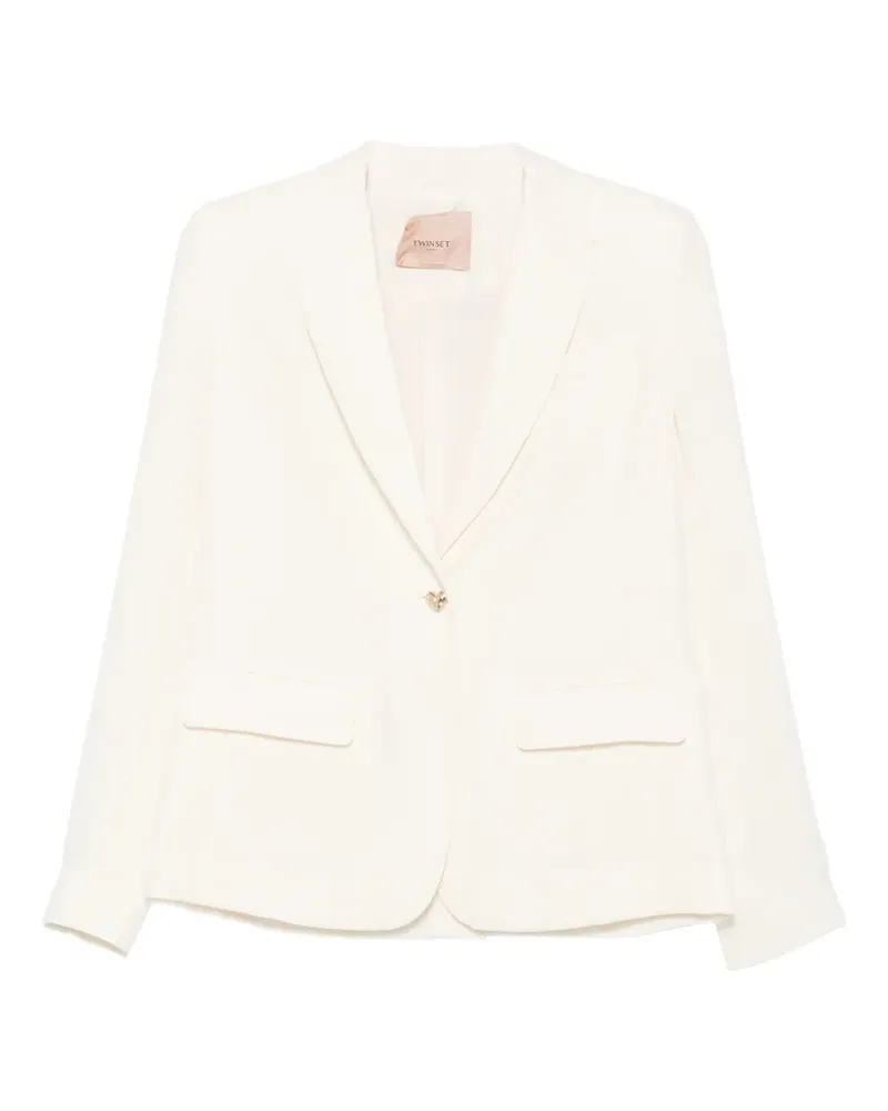 Twin-Set Einreihiger Blazer - Weiß Weiß