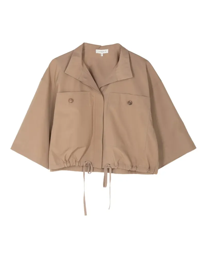 Lafayette148 oversized short-sleeve jacket - Nude Nude