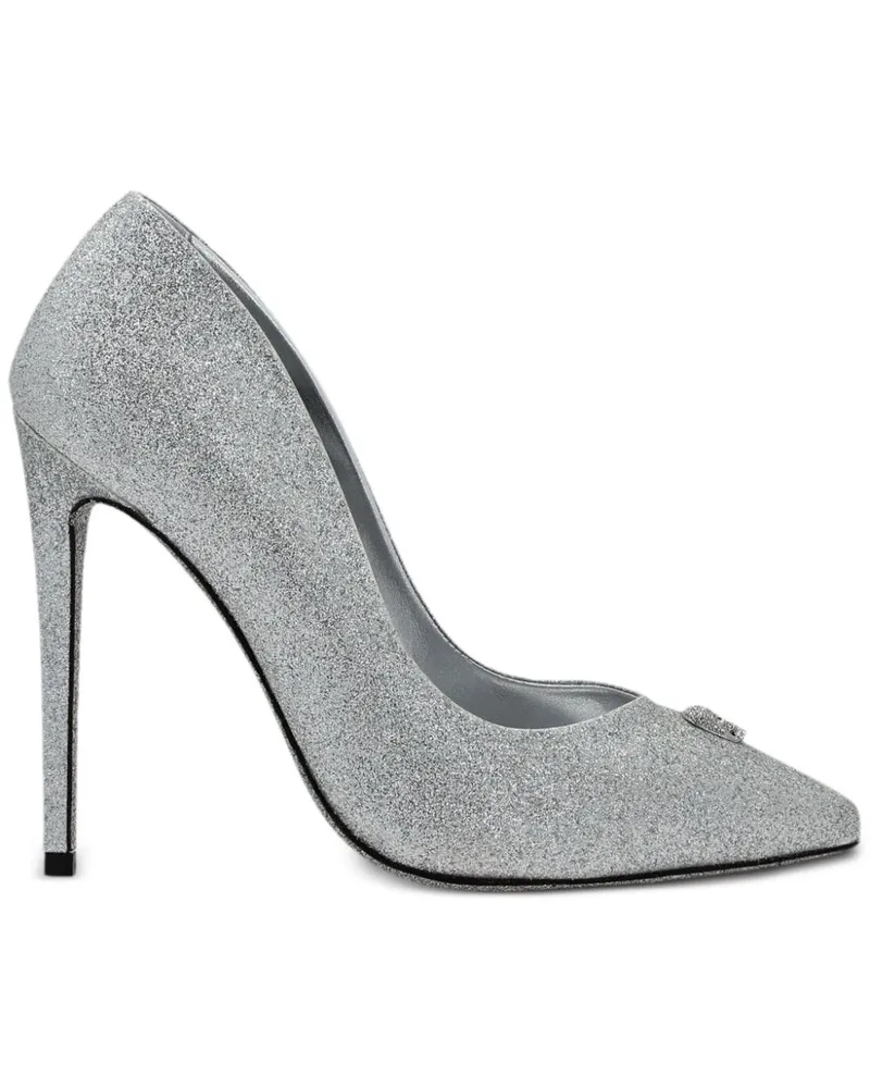 Philipp Plein Pumps mit Glitzer 120mm - Silber Silber