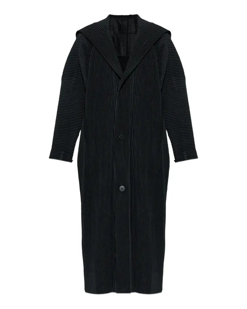 Issey Miyake hooded buttoned coat - Schwarz Schwarz