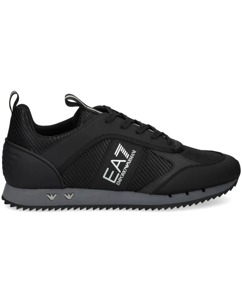 EA7 Sneakers mit Logo-Patch - Schwarz Schwarz