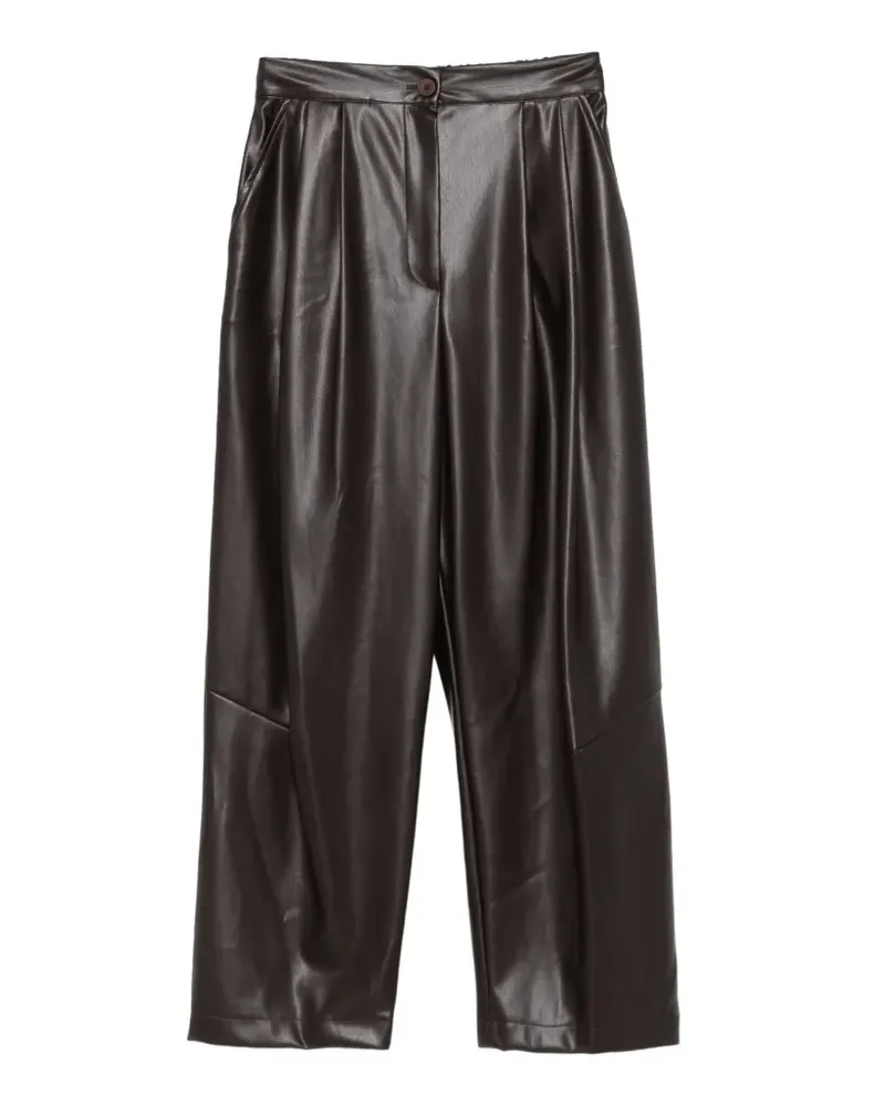 Dixie Hose aus Faux-Leder mit Falten - Braun Braun