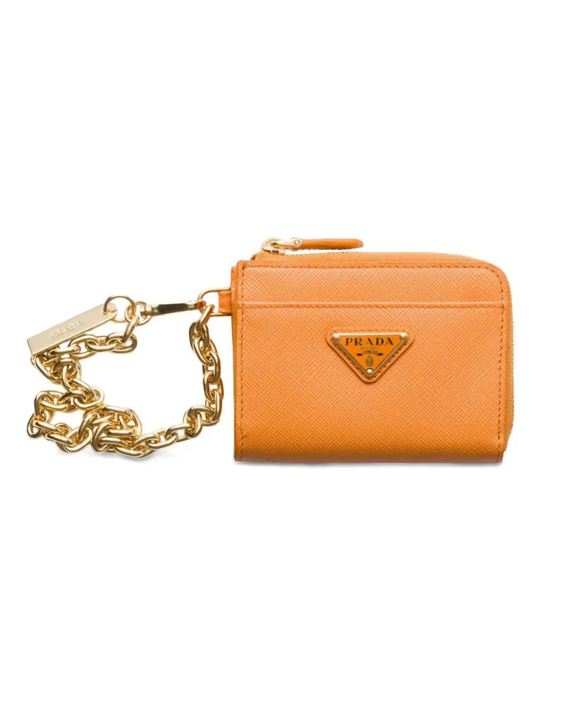 Prada Kleines Portemonnaie aus Saffiano-Leder - Orange Orange