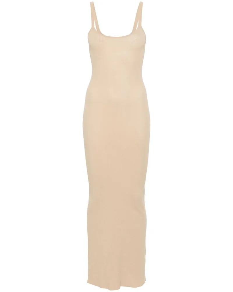 Ermanno Scervino Maxikleid aus geripptem Strick Nude