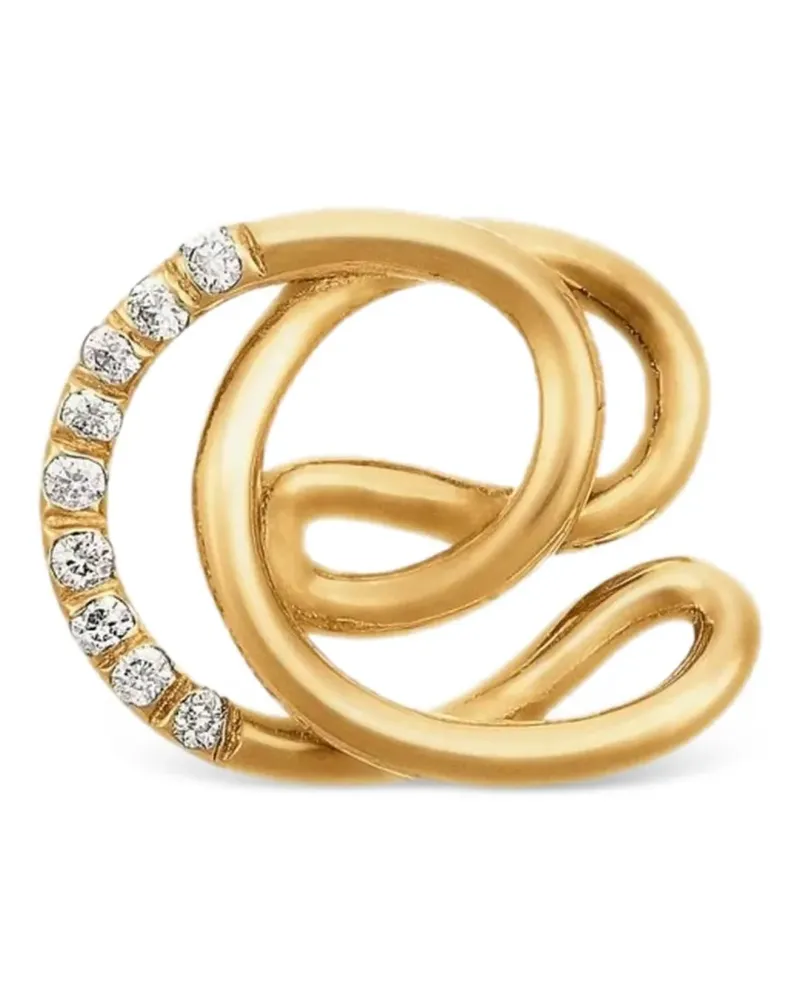 Charlotte Chesnais Alphajoaillerie Halskette mit Buchstabe E und Diamanten - Gold Gold
