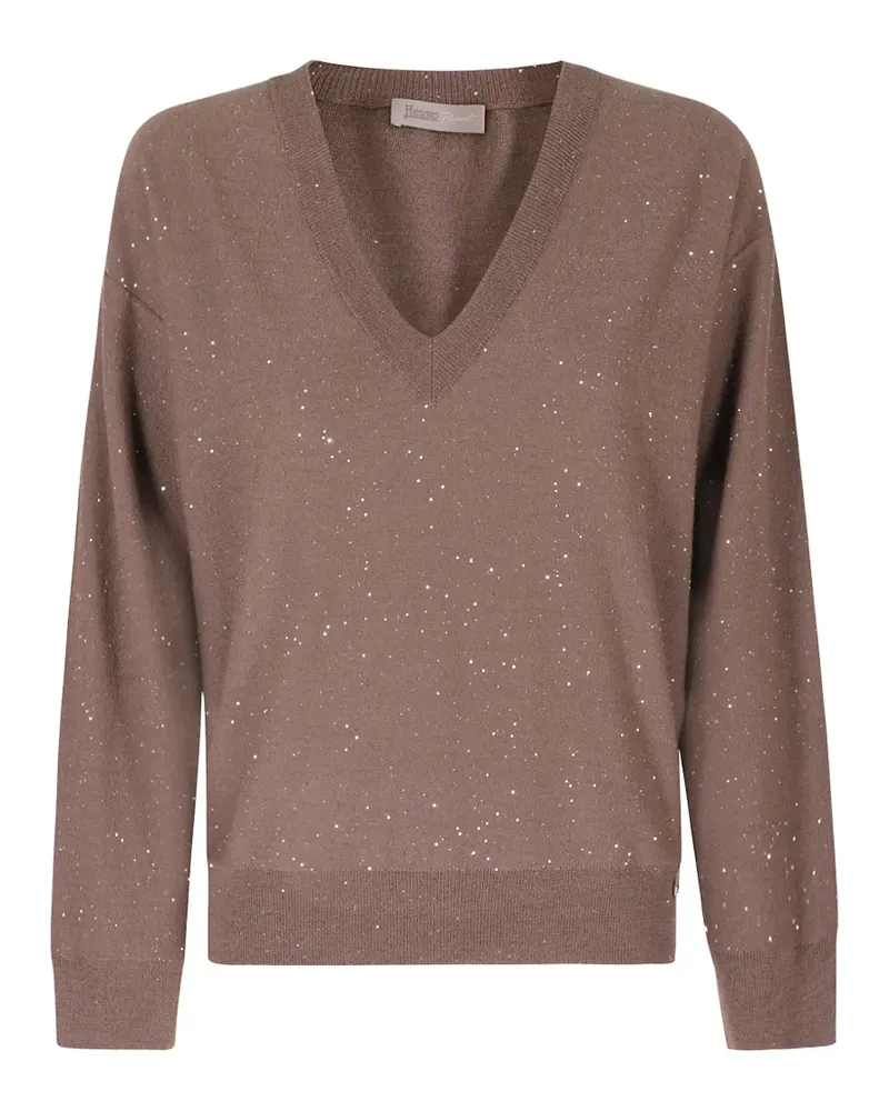 Herno Pullover mit Pailletten - Braun Braun