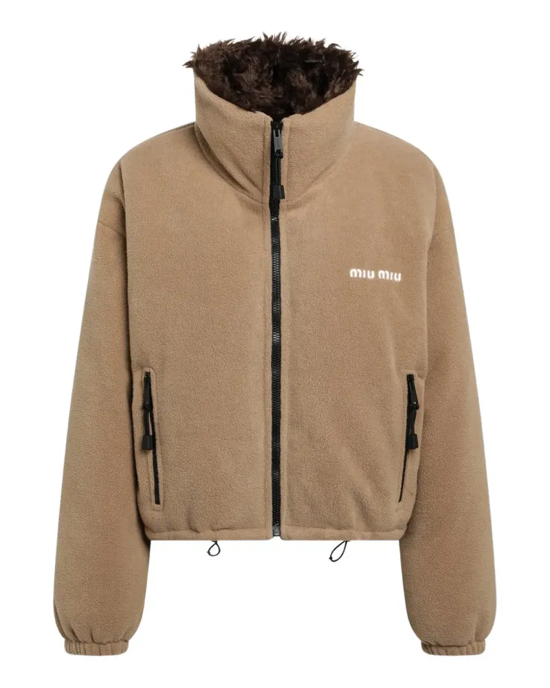 Miu Miu Daunenjacke aus Fleece - Braun Braun