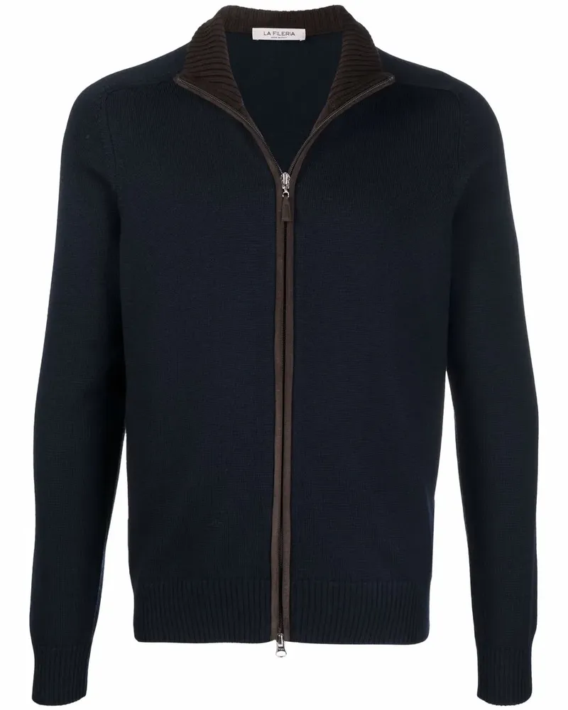 La Fileria Cardigan mit Reißverschluss - Blau Blau
