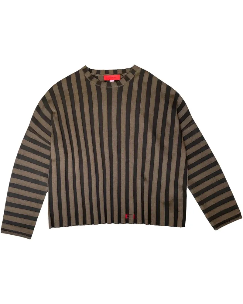 Eckhaus Latta Gestreifter Strickpullover - Braun Braun