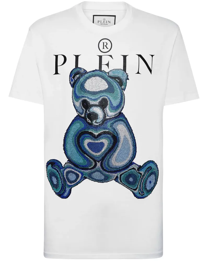 Philipp Plein T-Shirt mit Teddy-Print - Weiß Weiß