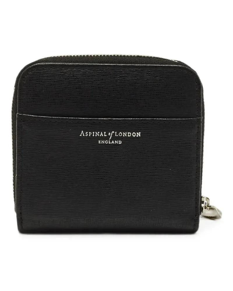 Aspinal of London zip-around compact wallet - Schwarz Schwarz