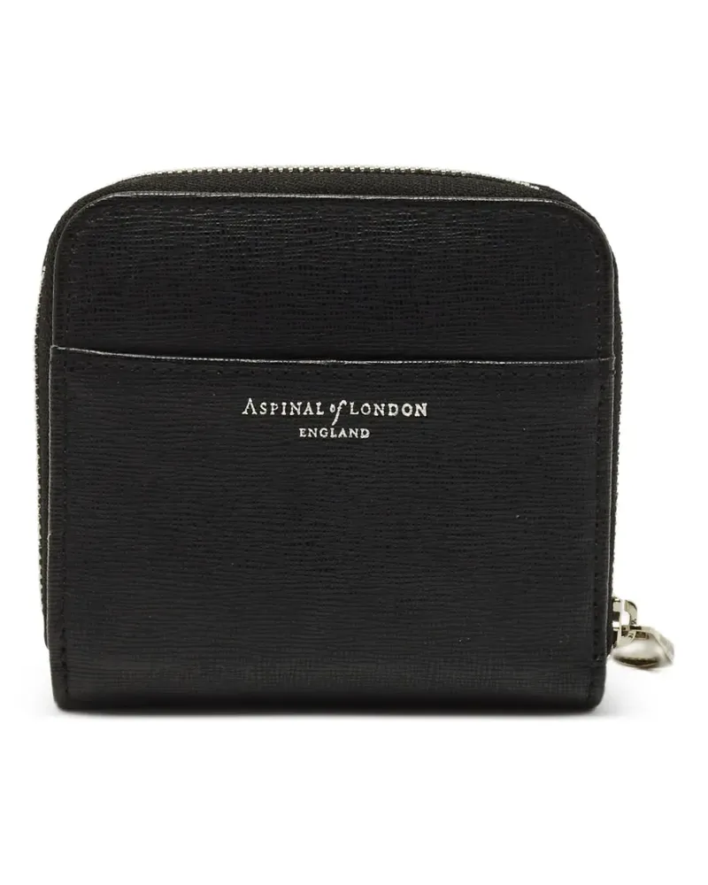 Aspinal of London zip-around compact wallet - Schwarz Schwarz