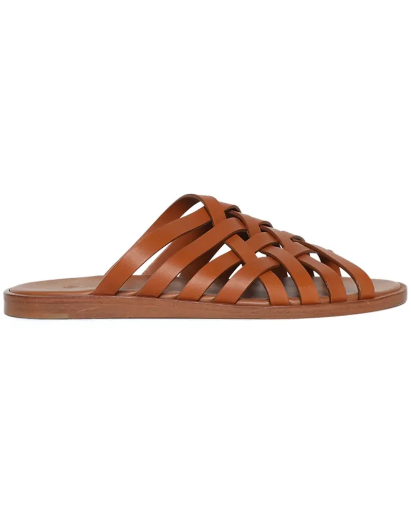 Loro Piana Gewebte Bayonne Pantoletten - L08P WARM TAN L08p