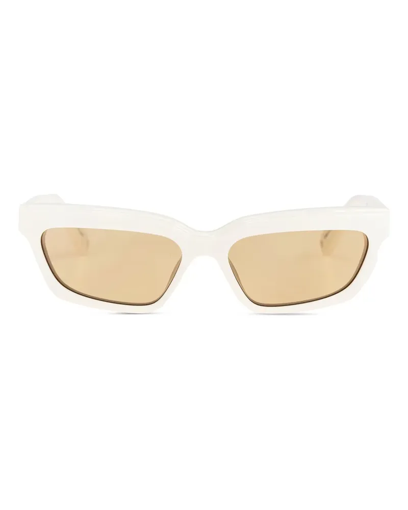 Jacquemus Sonnenbrille mit eckigem Gestell - Weiß Weiß