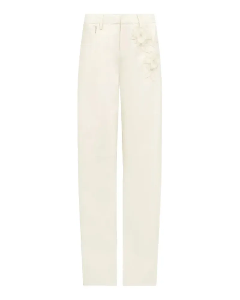 David Koma floral appliqué trousers - Nude Nude