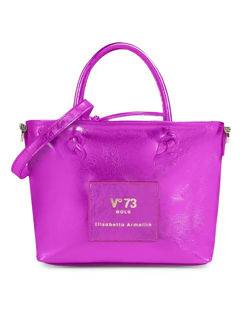 V°73 logo-patch tote bag - Violett Violett