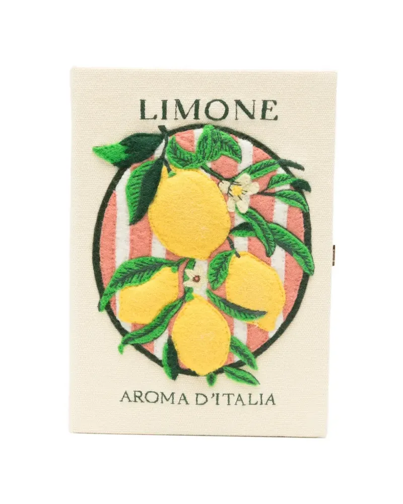 Olympia Le-Tan Aroma D'Italia embroidered clutch bag - Nude Nude