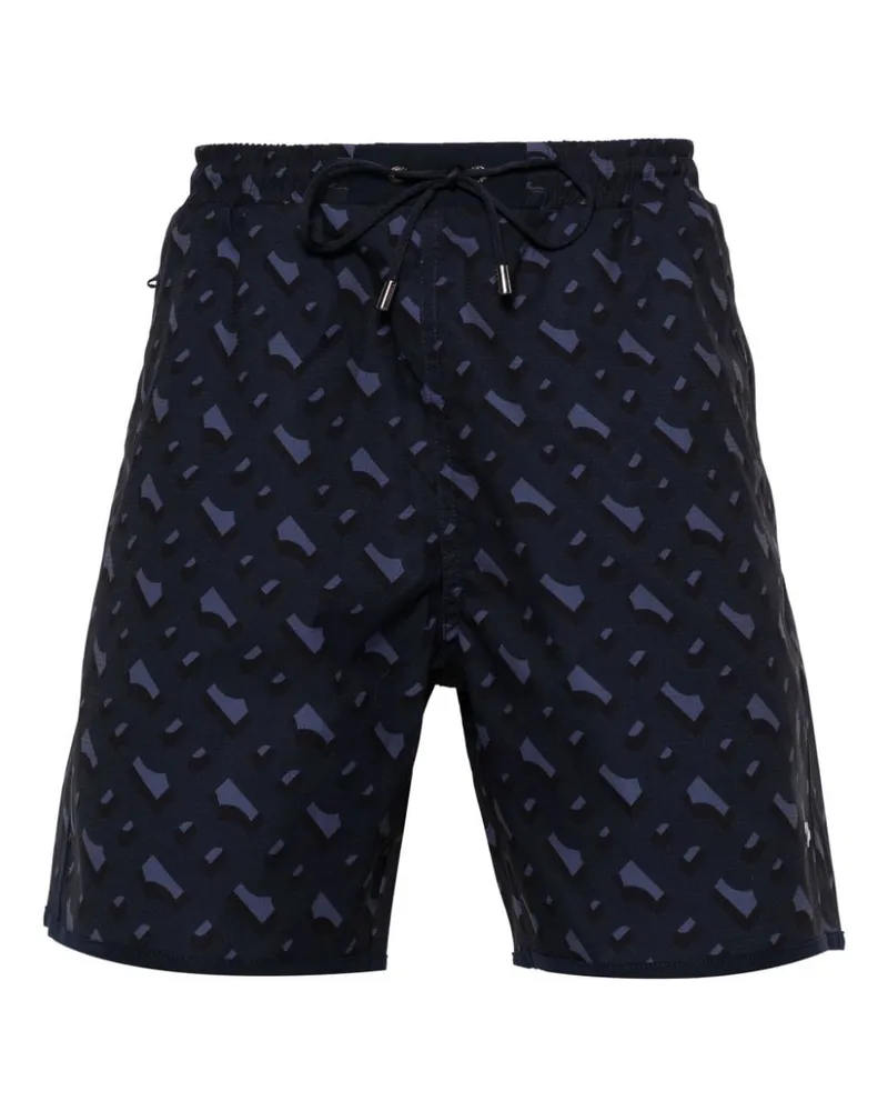HUGO BOSS Badeshorts mit geometrischem Print - Blau Blau