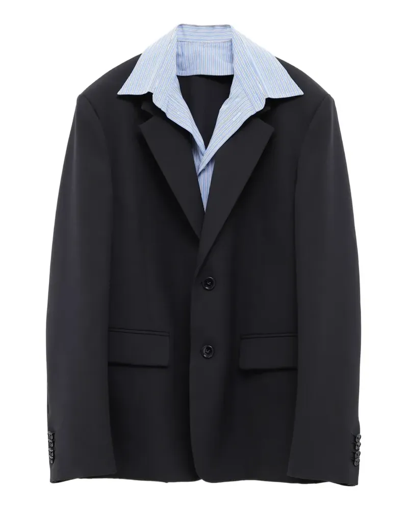 Balenciaga Hybrid Hemdjacke in dunklem Marineblau Blau