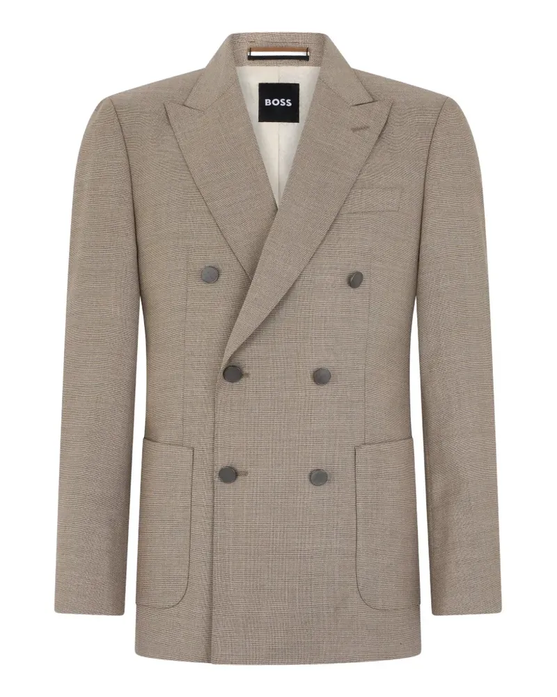 HUGO BOSS peak-lapel double-breasted blazer - Nude Nude