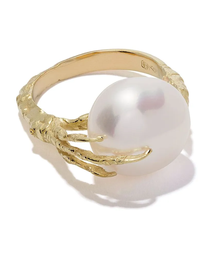 Wouters & Hendrix 18kt 'Claw' Goldring mit Perle Gold