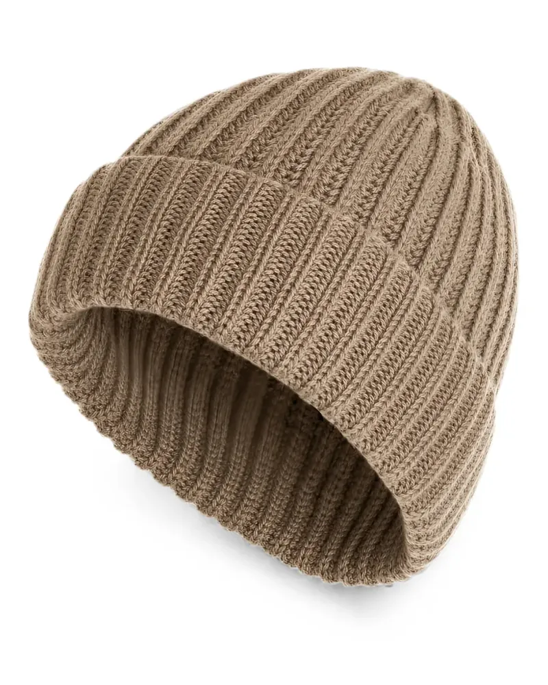 Malo ribbed-knit cashmere beanie hat - Nude Nude