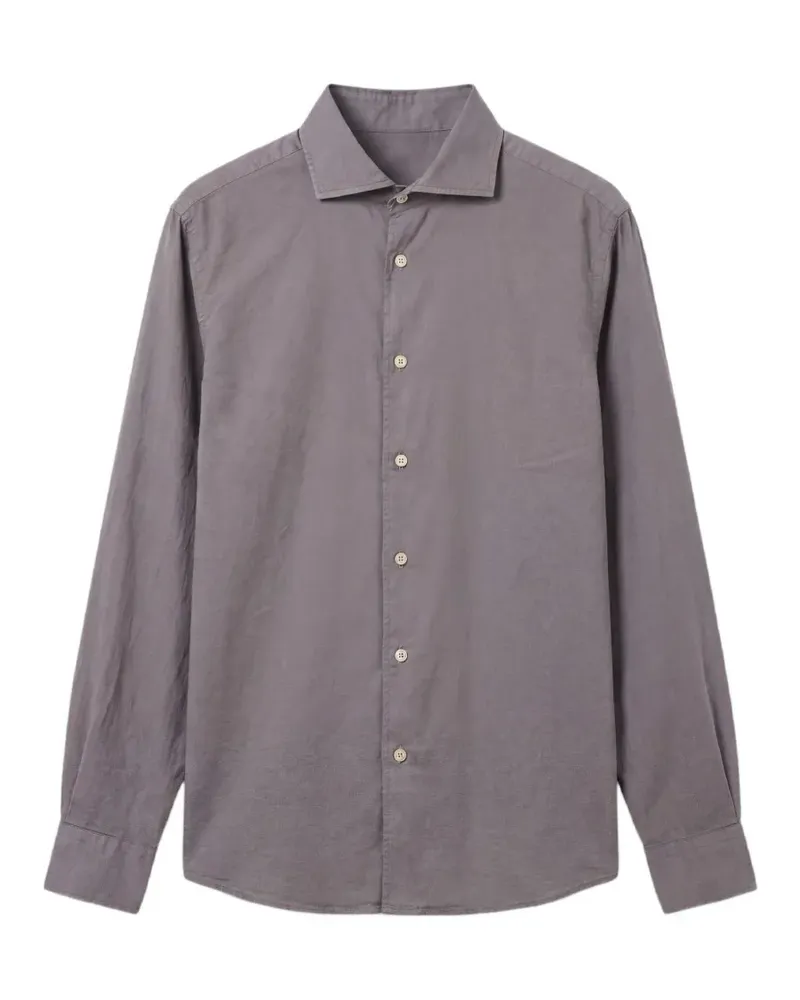 Fedeli long-sleeve button-down shirt - Grau Grau
