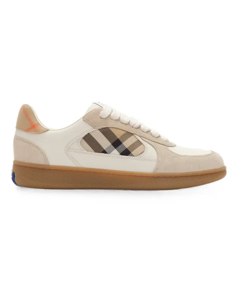 Burberry leather, suede and Check Terrace sneakers - Nude Nude