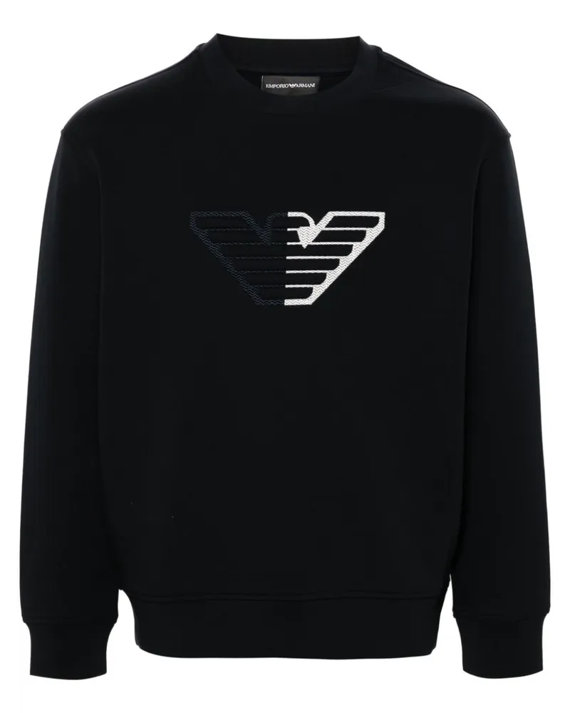 Emporio Armani Sweatshirt mit Logo-Prägung Blau