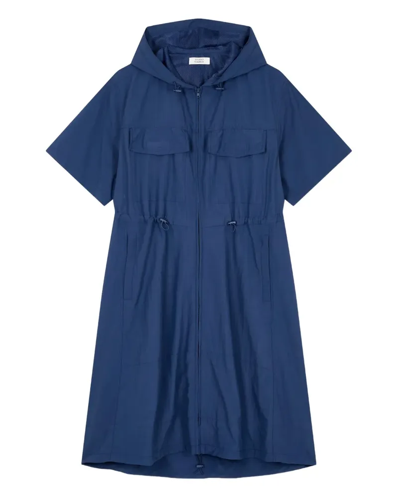 STUDIO TOMBOY hooded short-sleeve mini dress - Blau Blau