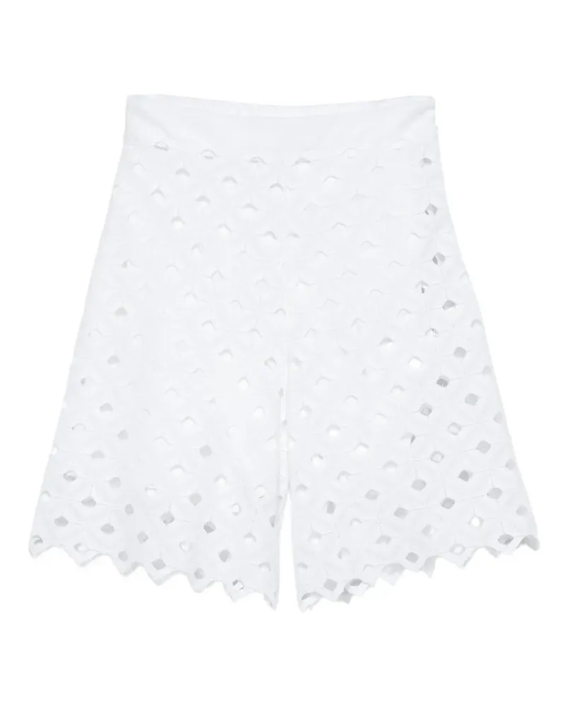 Max Mara Huguale broderie-anglaise scalloped-hem shorts - Weiß Weiß