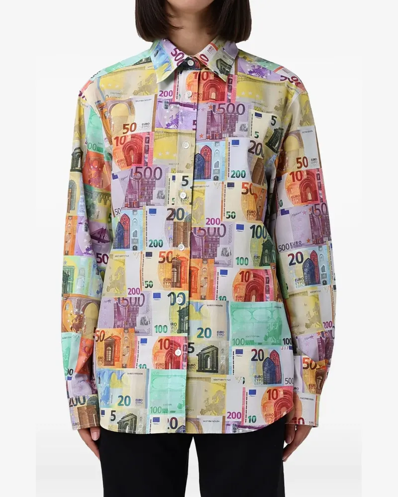 Moschino Hemd mit Banknoten-Print und Knöpfen - Nude Nude
