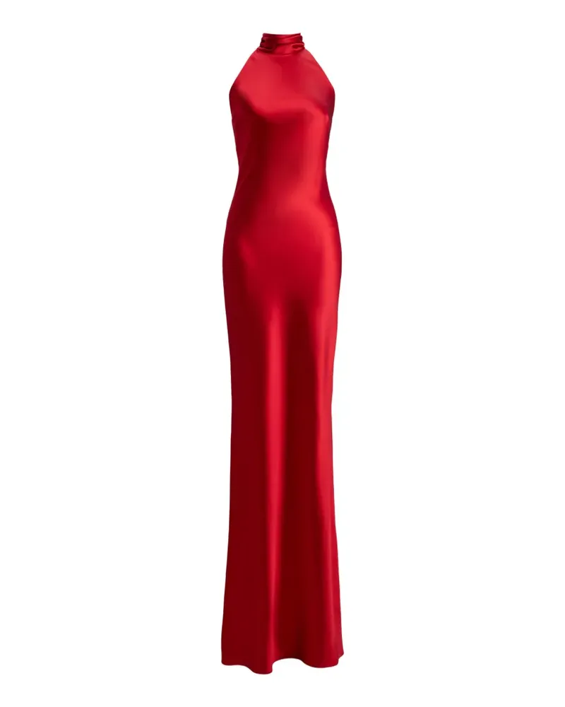 Ralph Lauren Chilton Neckholder-Abendkleid mit offenem Rücken - Rot Rot
