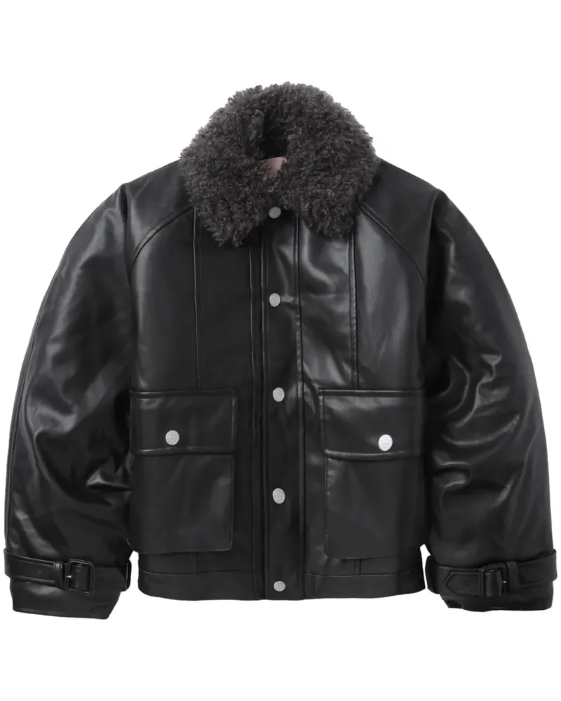BAPE Jacke aus Faux-Leder - Braun Braun