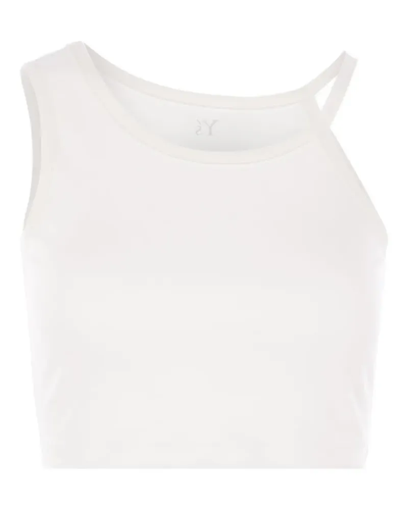Yohji Yamamoto Cropped Trägershirt - Weiß Weiß