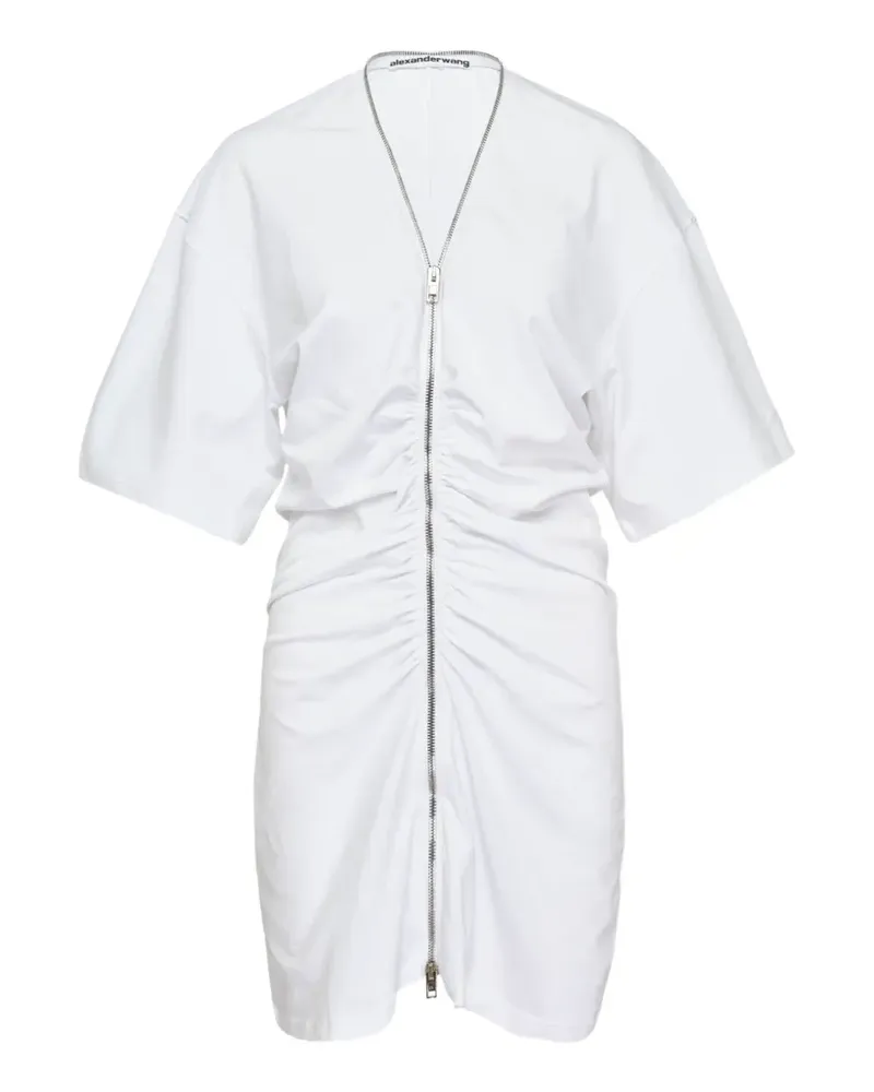 Alexander Wang zip-up gathered mini dress - Weiß Weiß