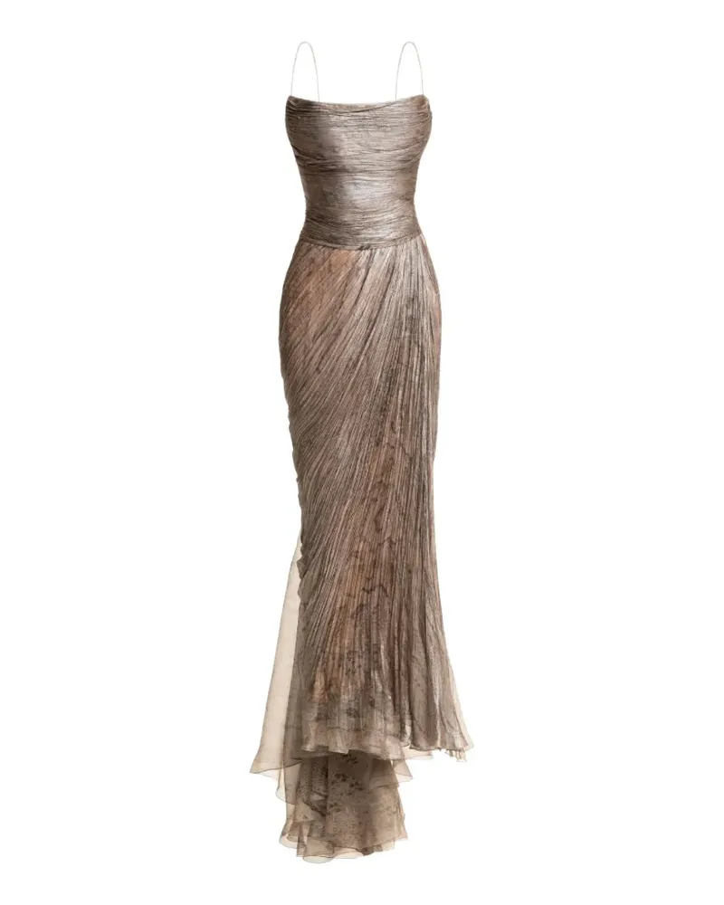 Maria Lucia Hohan Rio animal-print draped midi dress - Nude Nude