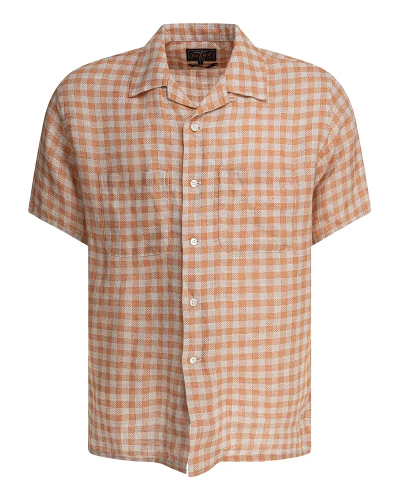 Beams Plus Hemd mit Vichy-Karomuster - Orange Orange