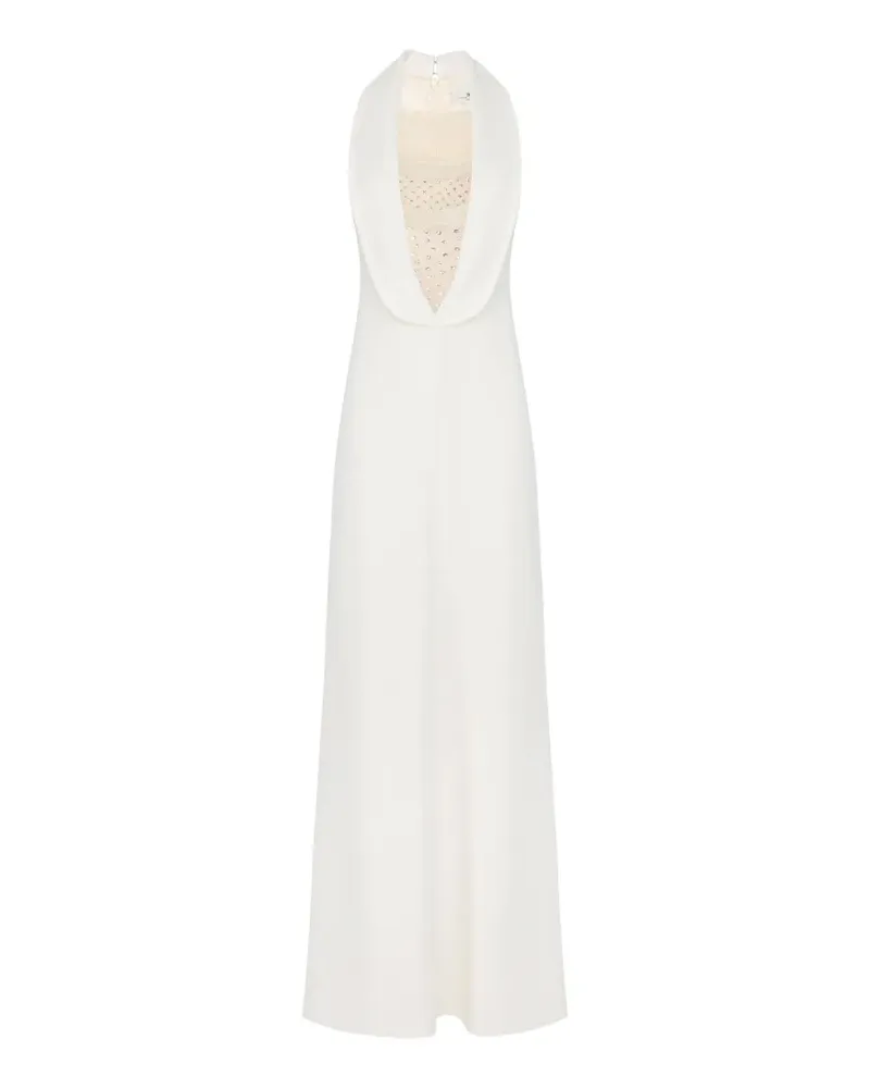 Elisabetta Franchi Kristallverziertes Maxikleid - Weiß Weiß