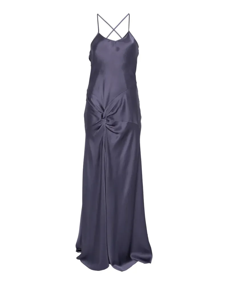 Victoria Beckham twist-detail cowl-back maxi dress - Blau Blau