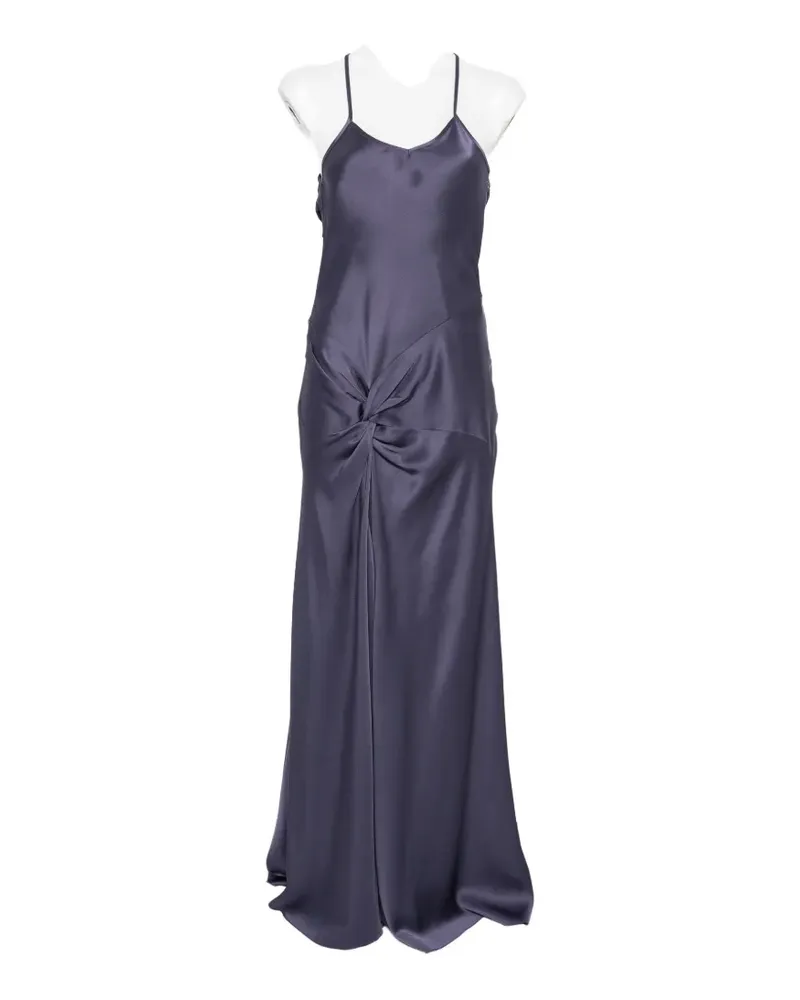 Victoria Beckham twist-detail cowl-back maxi dress - Blau Blau