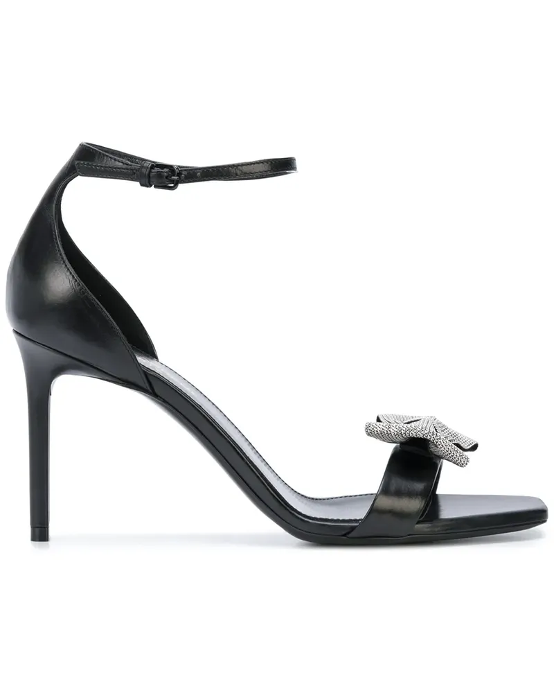 Saint Laurent Sandalen mit Schleife, 95mm - Schwarz Schwarz