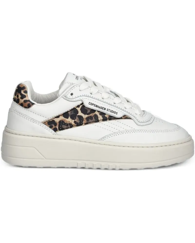 Copenhagen Sneakers mit Leoparden-Print - Weiß Weiß
