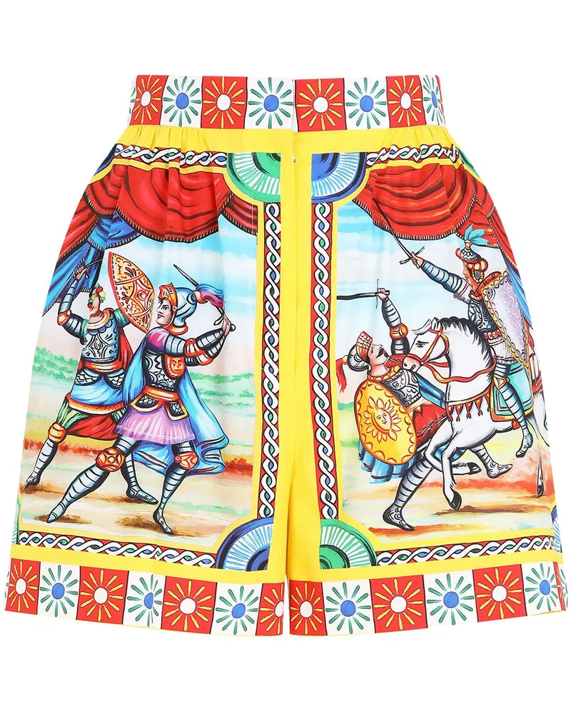 Dolce & Gabbana Shorts mit Carretto-Print - Weiß Weiß