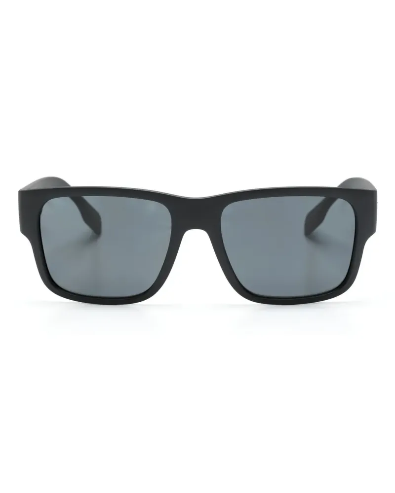 Burberry Eckige Sonnenbrille mit Logo-Prägung - Schwarz Schwarz