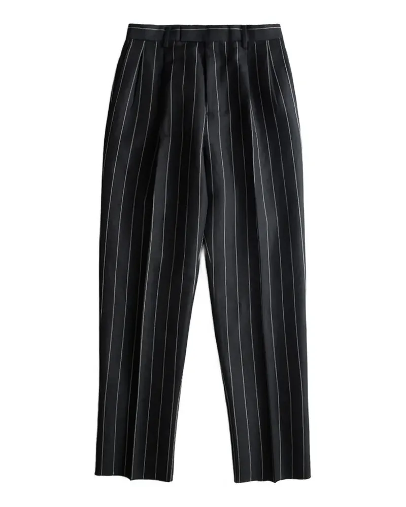 Wacko Maria pleated pinstripe trousers - Schwarz Schwarz