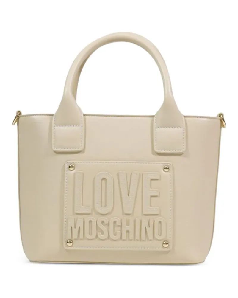 Moschino logo-patch tote bag - Nude Nude