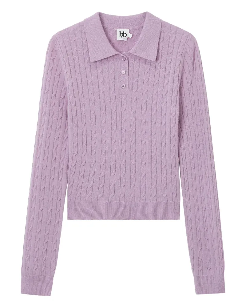 b+ab cable-knit collared polo top - Rosa Rosa