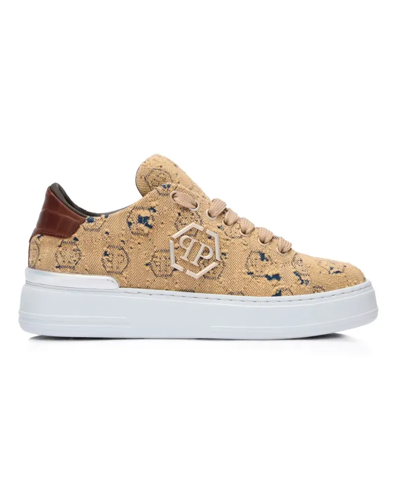 Philipp Plein Jacquard monogram low-top sneakers - Braun Braun