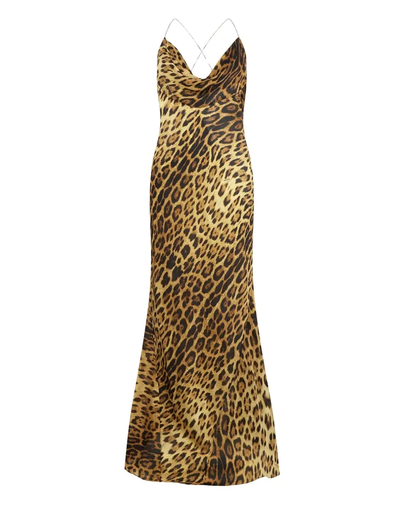 Roberto Cavalli Maxikleid mit Leoparden-Print - Braun Braun